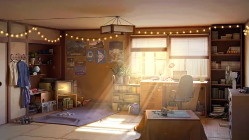 Cozy Anime Room 4K Live Wallpaper – Peaceful Morning Slice of Life Background