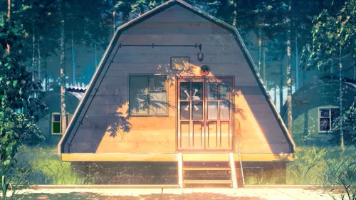 Tranquil Forest Cabin 4K Live Wallpaper | Cozy Anime Retreat