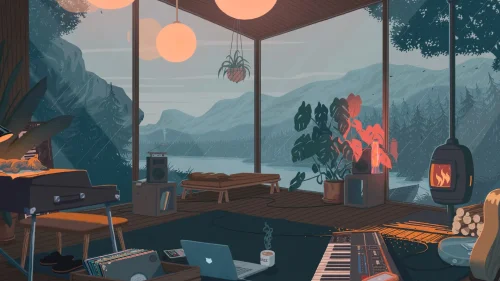 Cozy Lofi 4K Animated Live Wallpaper | Chill & Relaxing Rainy Day Background
