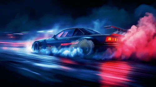 Neon Drift Racer 4K Live Wallpaper – Midnight Speed & Neon Vibes