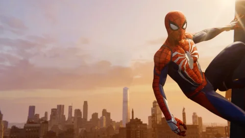 Spider-Man PS4 4K live wallpaper – Marvel superhero over NYC skyline