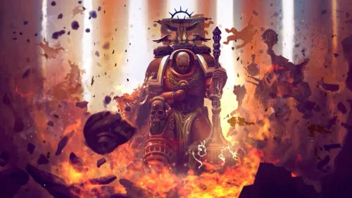 Warhammer 40K Space Marine in battle – 4K grimdark live wallpaper