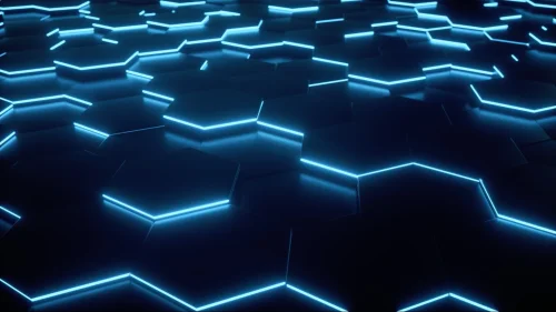 Blue hexagon grid 4K live wallpaper – sleek futuristic animated background