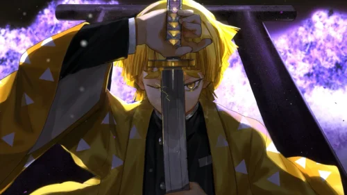 Zenitsu Agatsuma Katana – Thunder Hashira Live Wallpaper