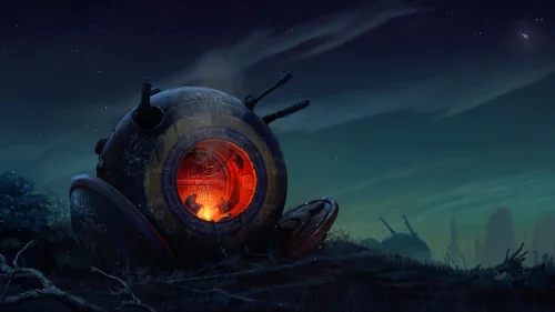 Wasteland Shelter Live Wallpaper – Campfire in a Post-Apocalyptic World