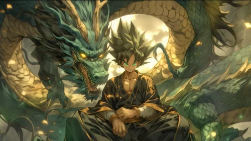 Goku summoning Shenron 4K live wallpaper – Dragon Ball anime power scene