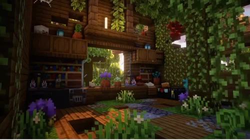 Minecraft Nature House Live Wallpaper – Peaceful Pixel Retreat
