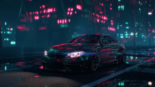 BMW M4 Liberty Walk 4K live wallpaper – animated luxury tuning scene