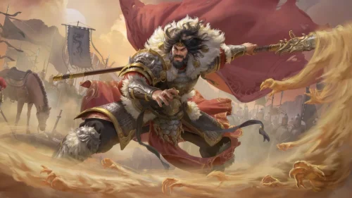 4K fantasy live wallpaper – desert warlord in epic battle scene