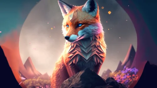 Golden fox 4K live wallpaper – mysterious moonlit forest scene