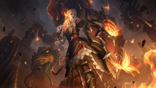 High Noon Leona and Infernal Warden – 4K fantasy wild west live wallpaper