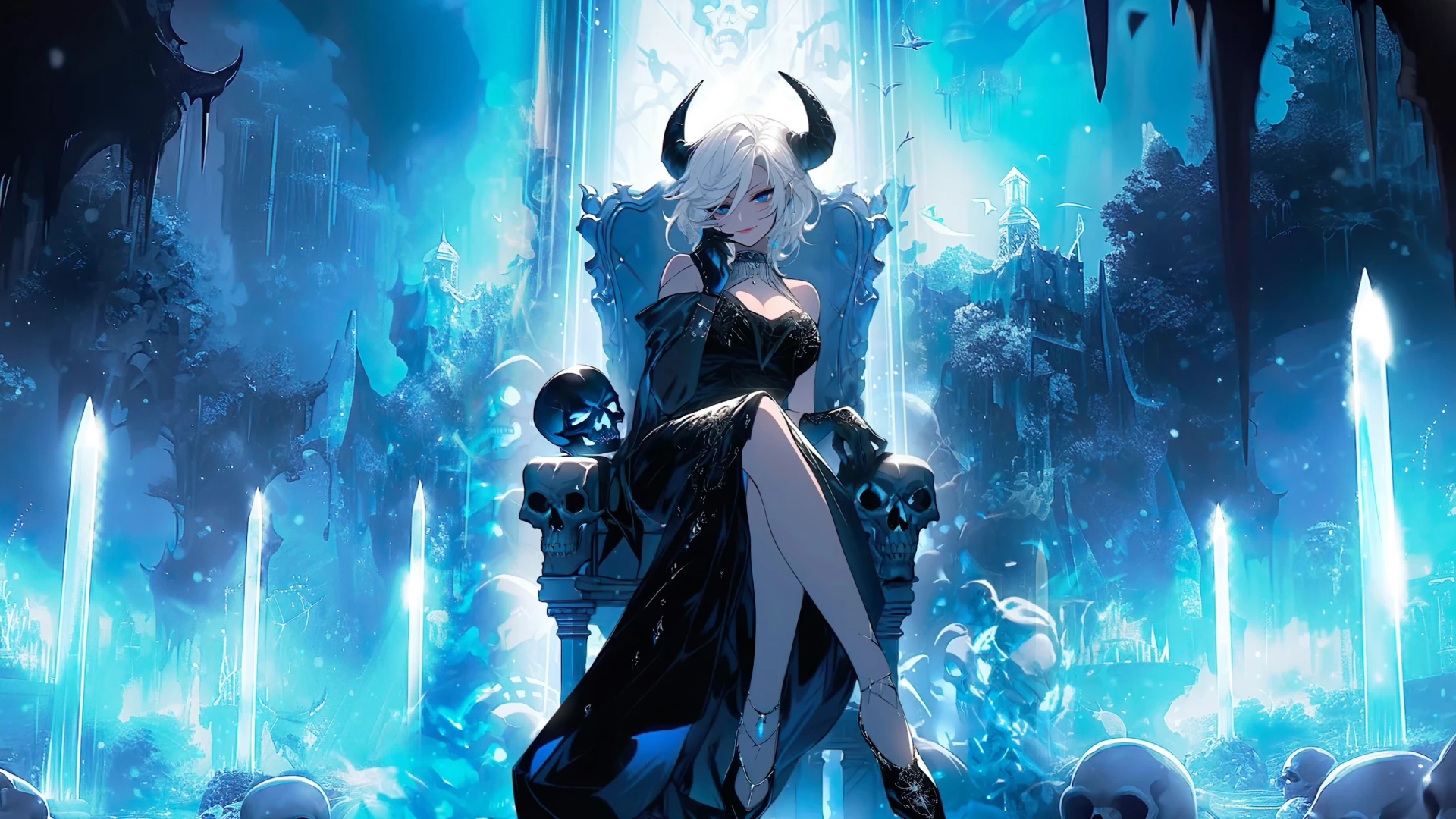 Furina on the Throne – Genshin Impact live wallpaper for desktop
