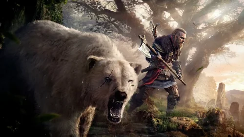 Norse Warrior & Bear Companion – Epic Game Live Wallpaper