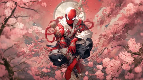 Samurai Spider-Man – Cherry Blossom Live Wallpaper