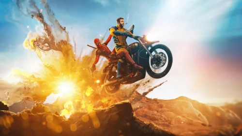 Wolverine & Deadpool Epic Motorcycle Explosion Live Wallpaper