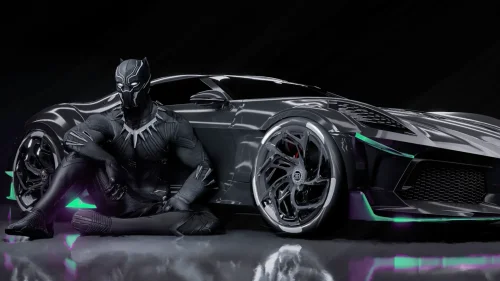 Black Panther Hypercar – Futuristic Marvel Live Wallpaper in Motion