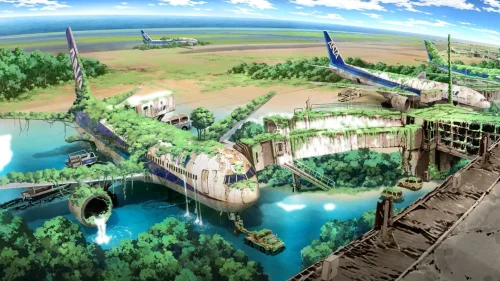 Forgotten Planes Live Wallpaper – Abandoned Aircraft Reclaimed by Nature in a Post-Apocalyptic Paradise