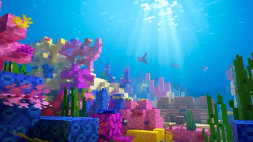 Minecraft Coral Reef Live Wallpaper – Animated Underwater Block World