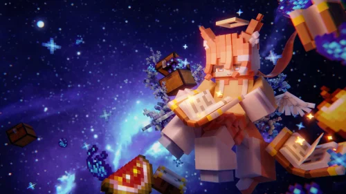 Minecraft Girl Live Wallpaper – Magical Voxel Adventure in Space