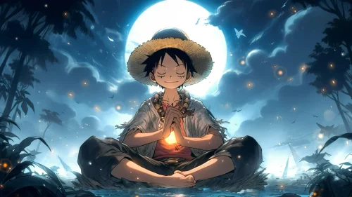 Luffy Under the Moonlight – One Piece Animated Live Wallpaper