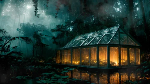 Glasshouse in Rainforest – Relaxing Live Wallpaper for Calm and Focus | 4K Animated Background