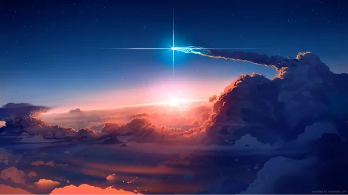 Shooting Star Sunset Sky – 4K Animated Live Wallpaper