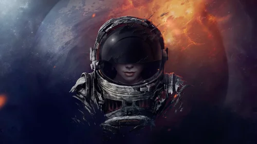 Astronaut Cosmic Ruins Live Wallpaper – 4K Sci‑Fi Animation