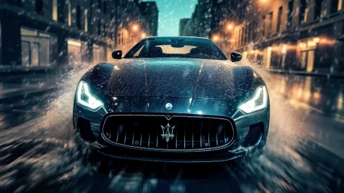Maserati GranTurismo Live Wallpaper – 4K Rain Drive Animated Background
