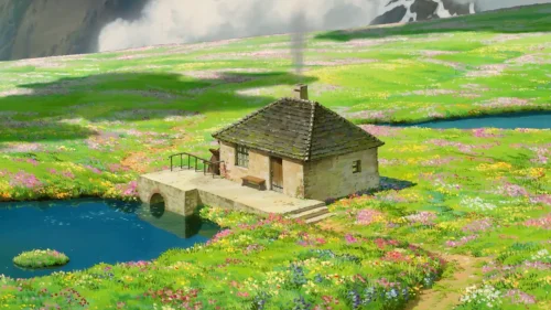 Ghibli Cottage in the Meadow – Tranquil Animated 4K Live Wallpaper