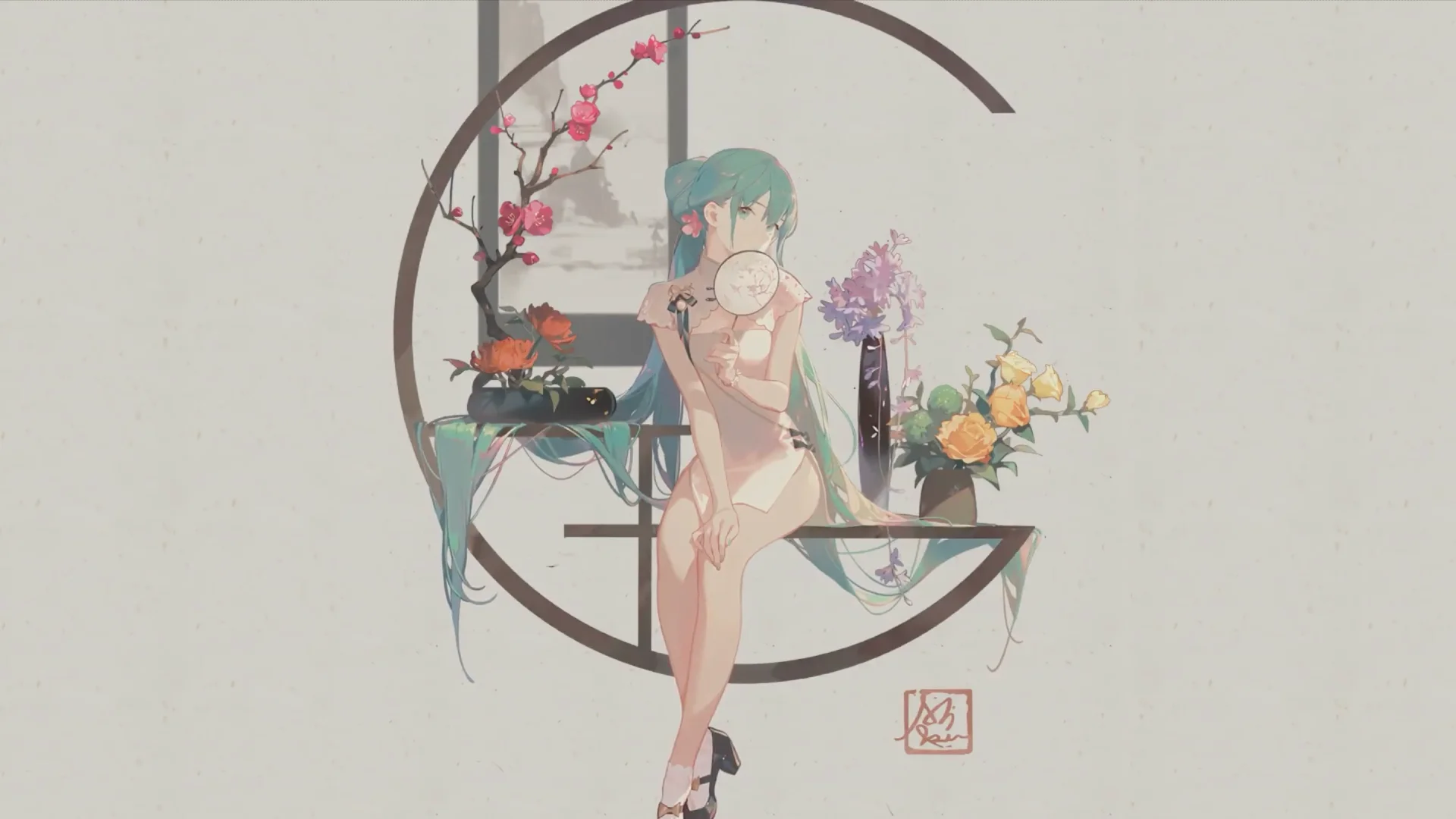 Hatsune Miku China Dress live wallpaper for desktop