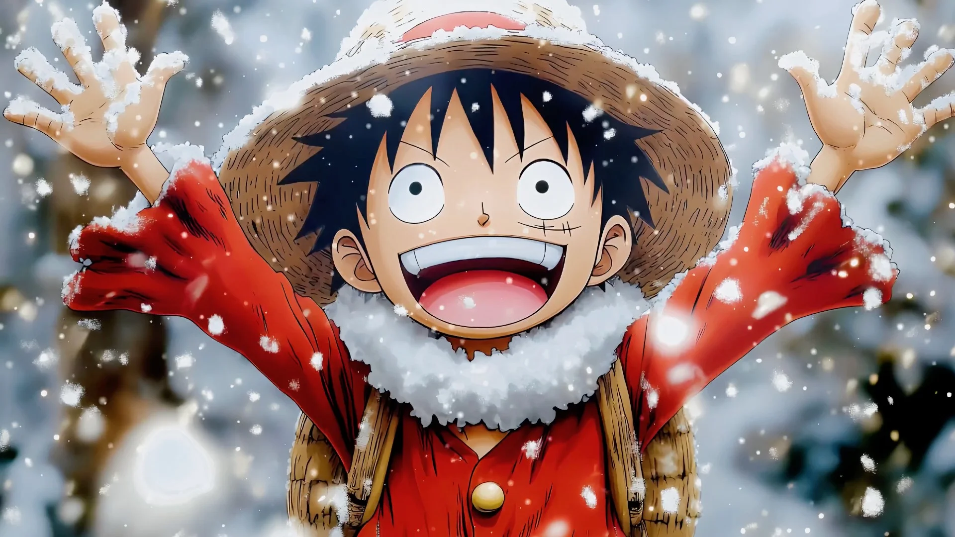 Luffy's Winter Joy live wallpaper for desktop