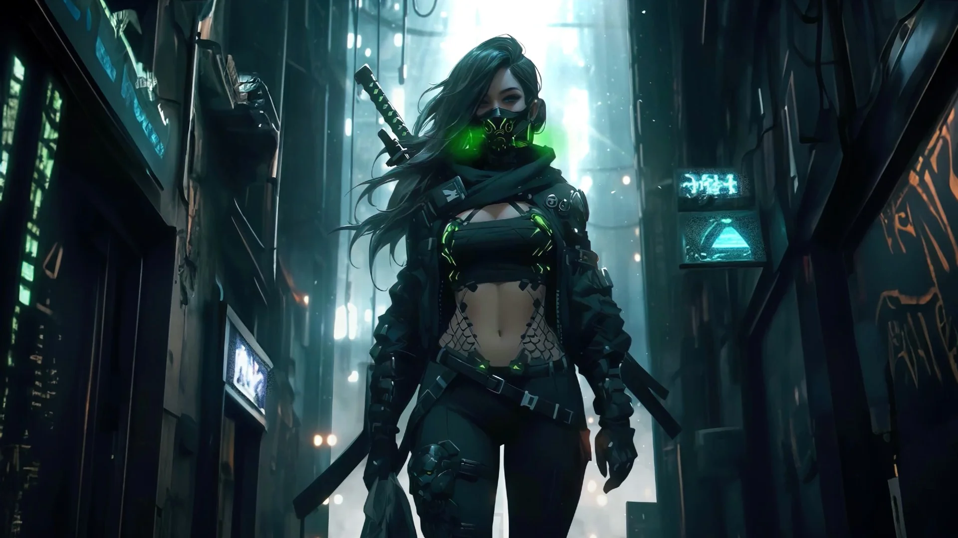 Cyberpunk Girl live wallpaper for desktop