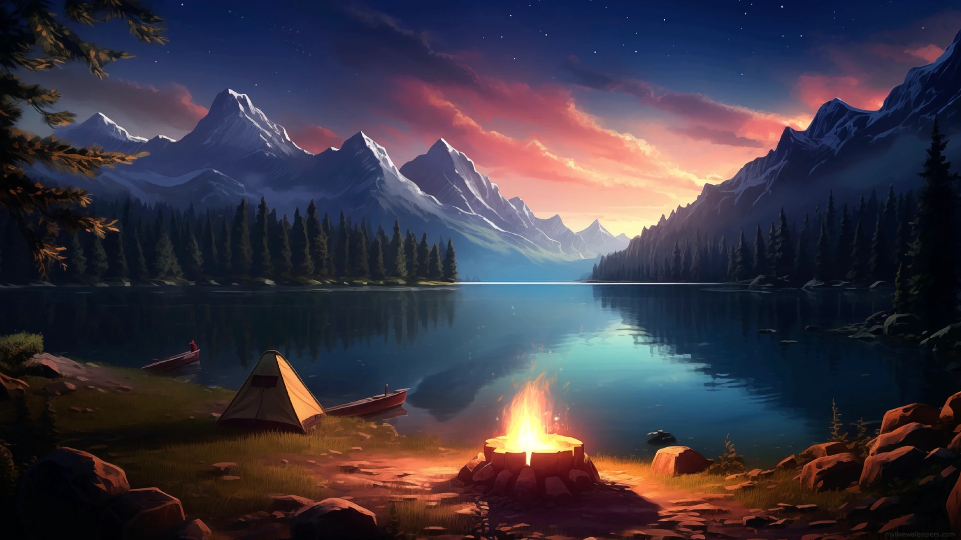 Lake and Stars live wallpaper for desktop