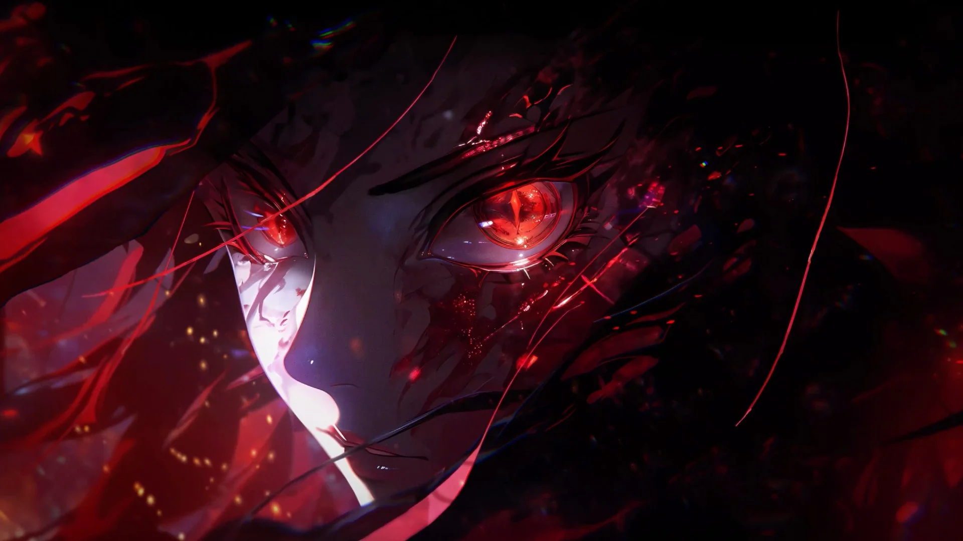 Karmesinroter Blick Animierter Hintergrund für den Desktop