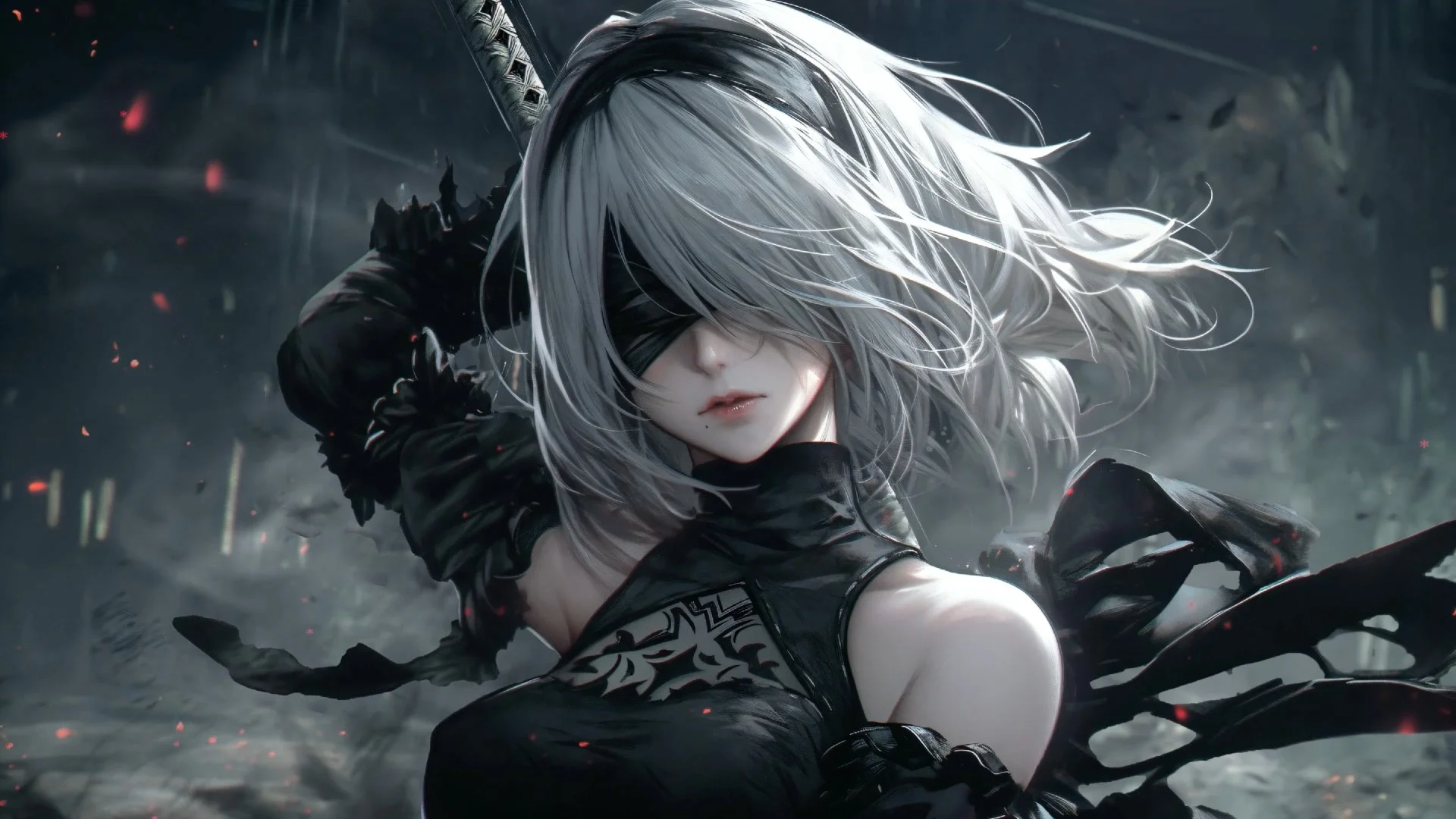 YoRHa 2B live wallpaper for desktop