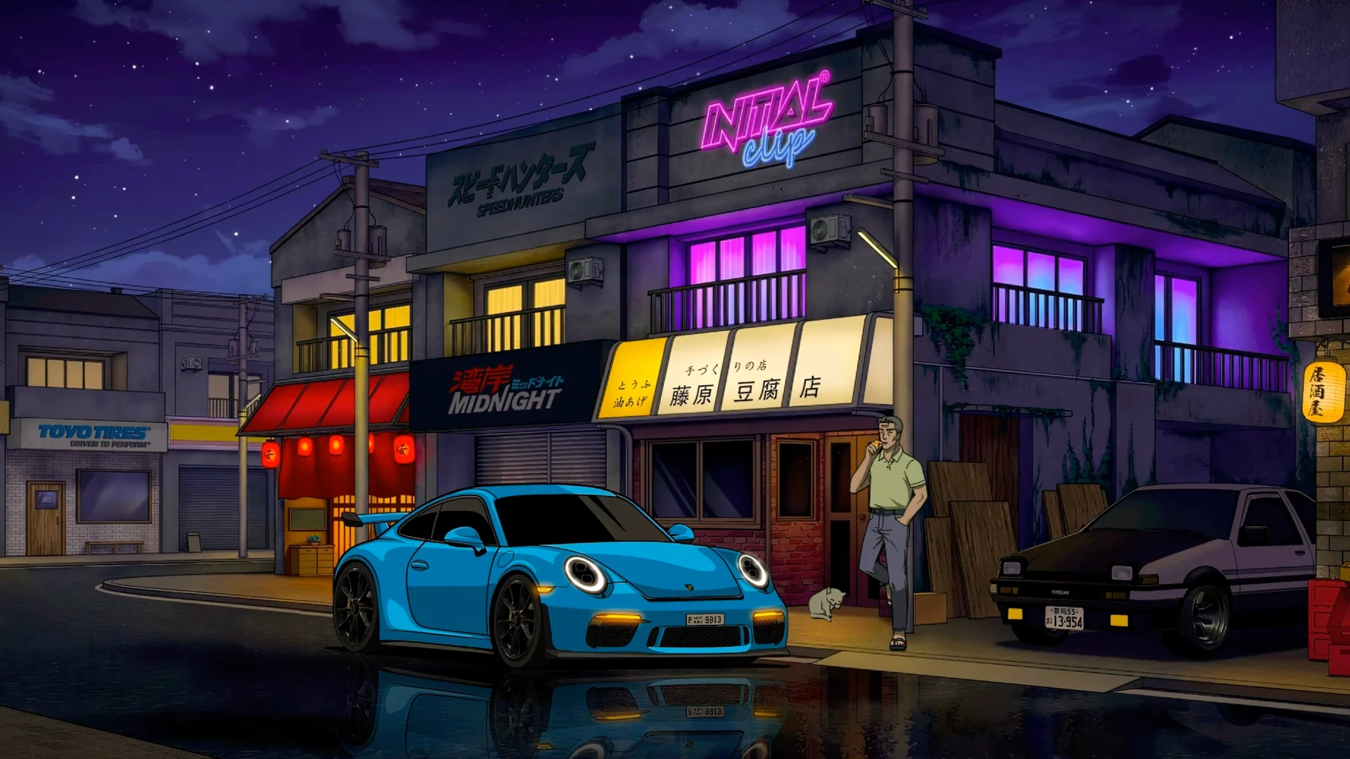 Porsche 911 GT3 Night Street live wallpaper for desktop