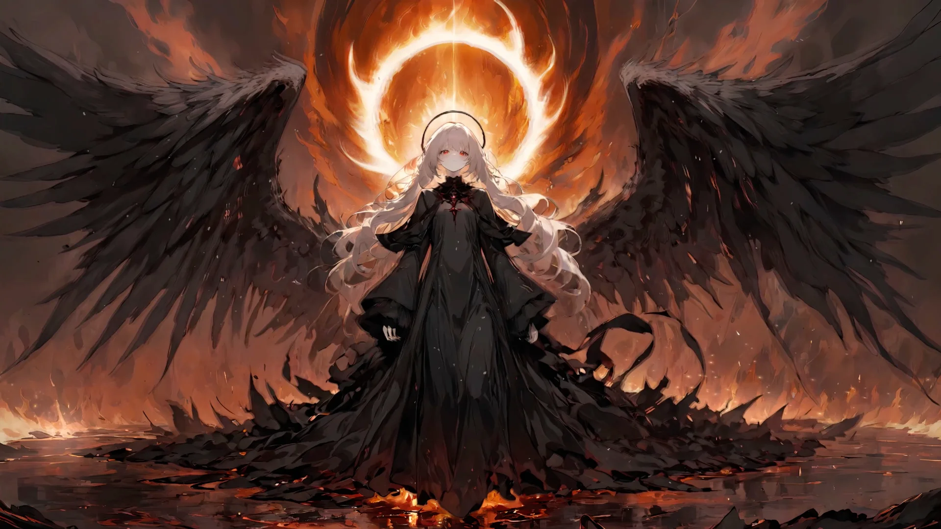Dark Angel of Fire live wallpaper for desktop