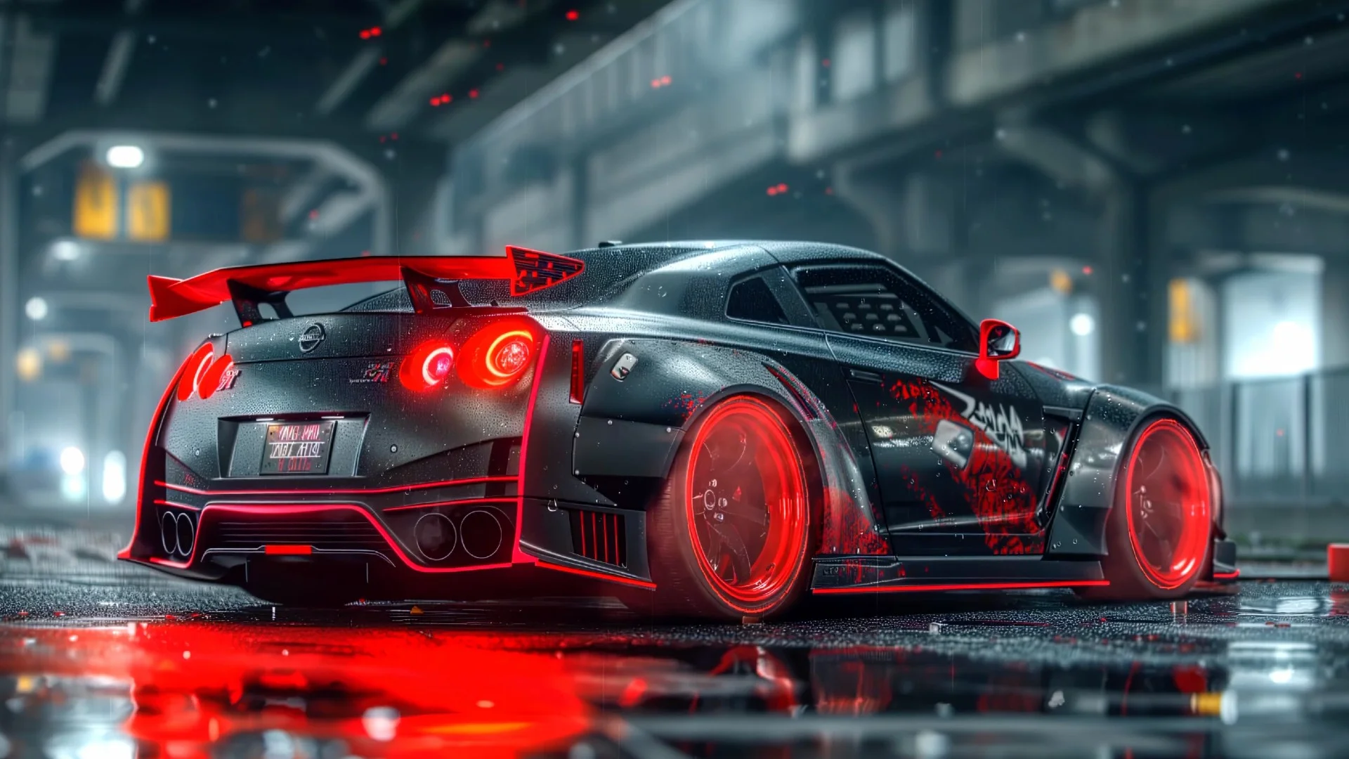 Nissan GT-R Night Drive live wallpaper for desktop