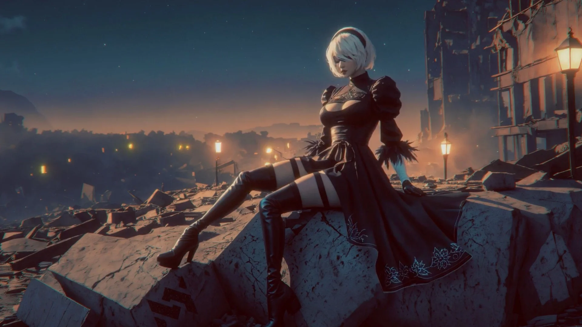 2B Relaxing | YoRHa Serenity live wallpaper for desktop