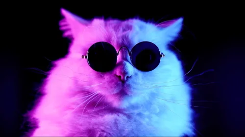 Neon Cat Vibes Download Live Wallpaper