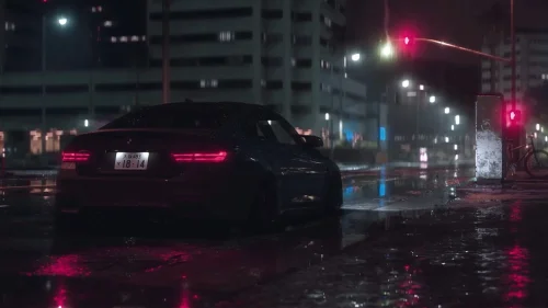 BMW Rainy Night Download Live Wallpaper