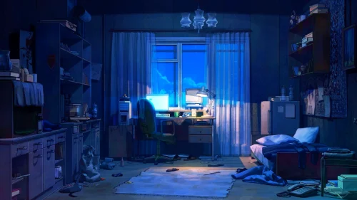 Anime Cozy Night Room Download Live Wallpaper