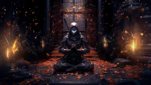 Ninja en Méditation Télécharger Fond d’écran animé