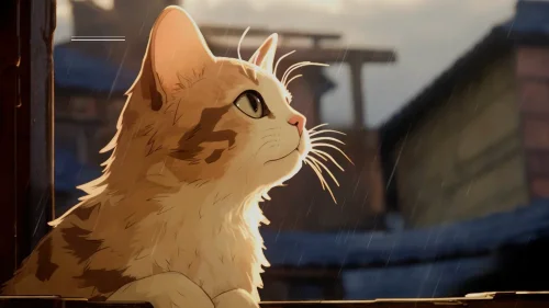 Stray Cat in the Rain Download Live Wallpaper