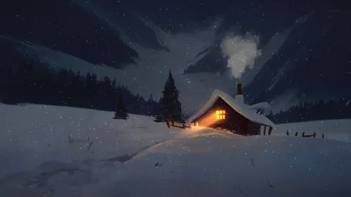 Cozy Winter Cabin Download Live Wallpaper