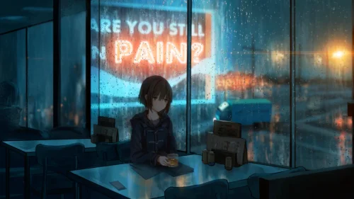 Rainy Café Reflection Download Live Wallpaper