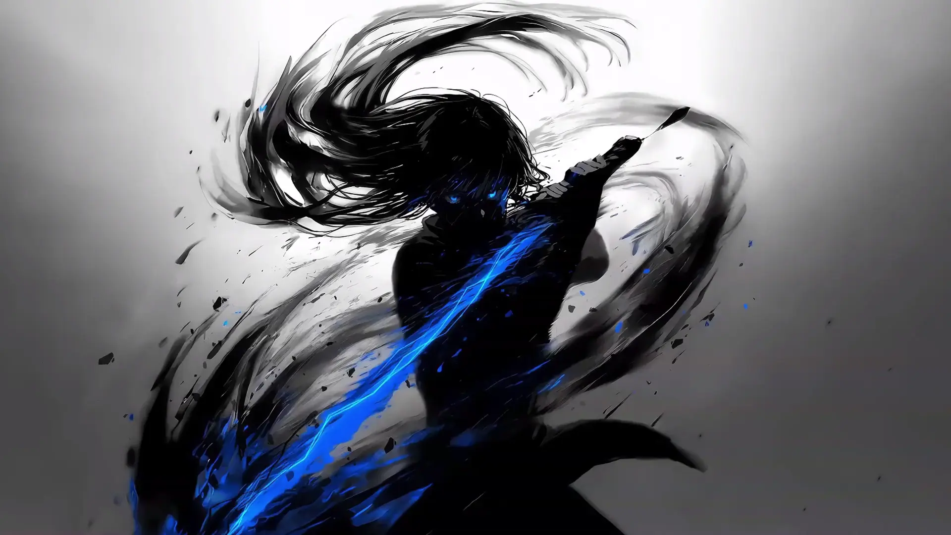 Swordsman Ink Washed Blade live wallpaper for desktop