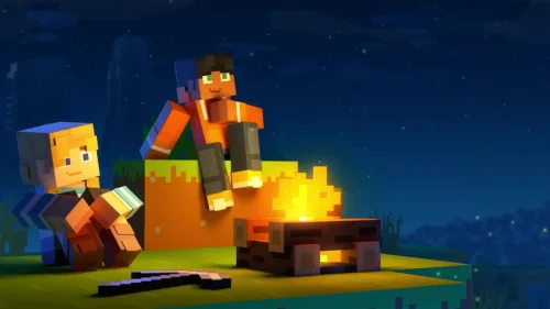 Cozy Minecraft campfire Download Live Wallpaper