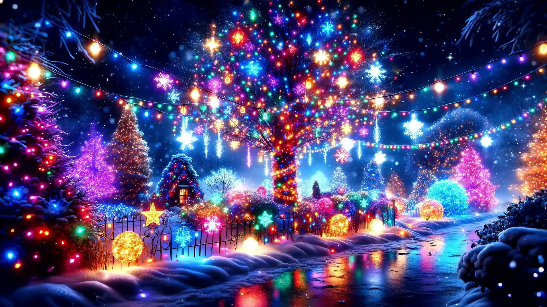 Magic of the Holiday Lights live wallpaper for desktop