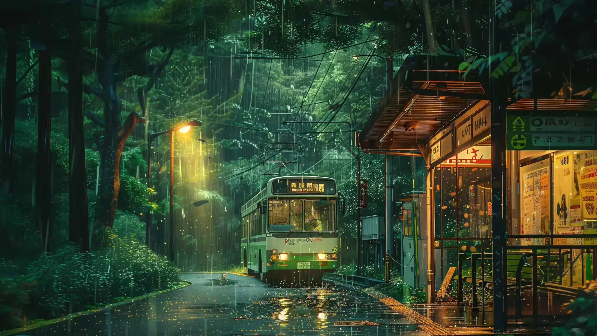 Rainlit Streets live wallpaper for desktop